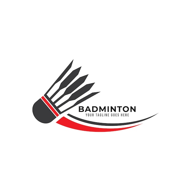 Elemento de ilustração de design de logotipo de torneio de esportes de badminton.