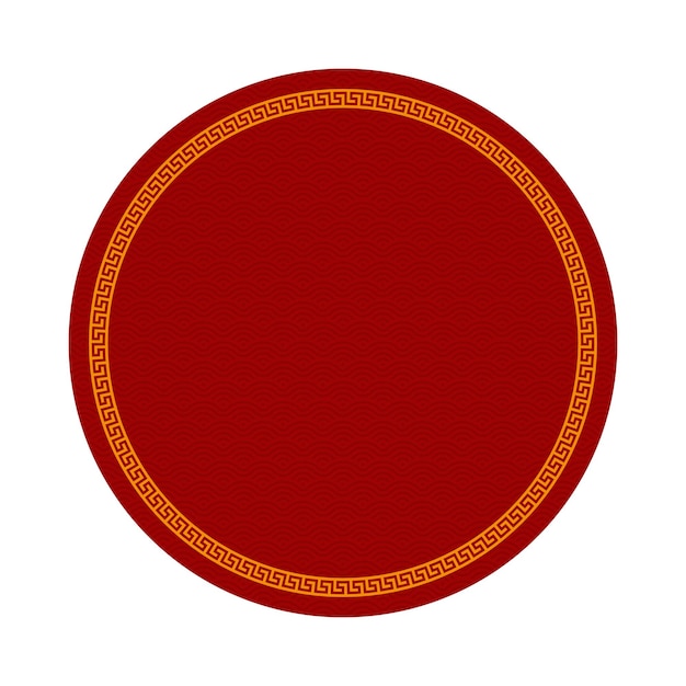 Vetor elemento de ilustração vetorial de borda de círculo chinês design de decoração tradicional de ano novo chinês