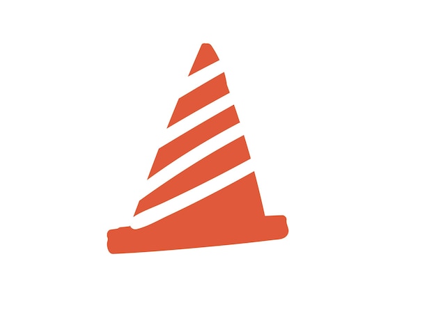 Elemento de ilustração vetorial simples desenhado à mão trafficcone estilo simples e desenho animado