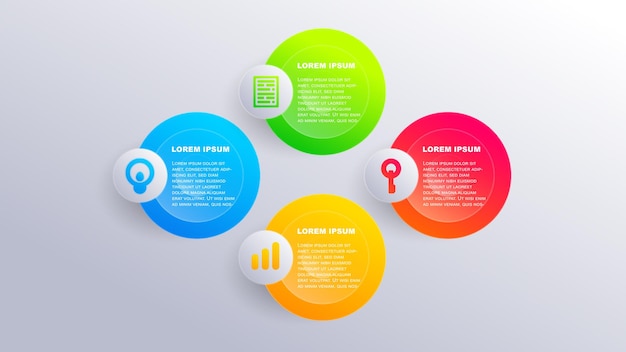 Elemento de infográfico de círculo gradiente