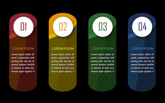 Vetor elemento de infográfico de quatro etapas