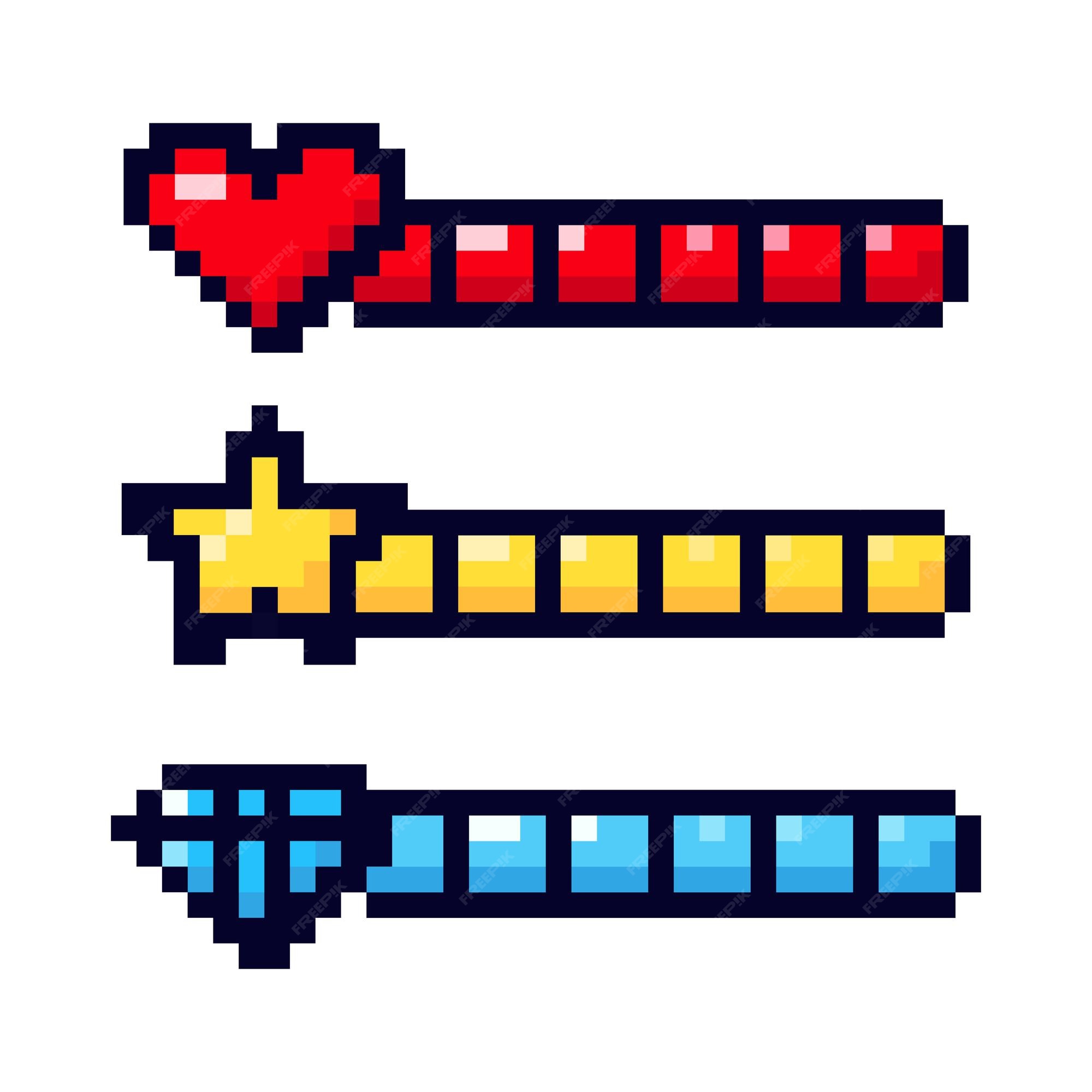 Conjunto De Objetos De Pixel Vetorial. Objetos Para Um Jogo De Pixels.  Ilustração Vetorial. Barra Dourada - Lança-espada De Diaman Ilustração do  Vetor - Ilustração de emblema, jogos: 265546130