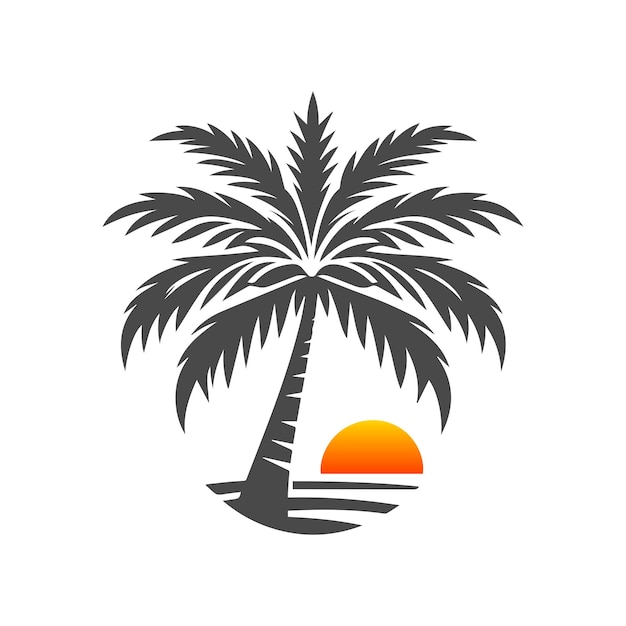 Elemento de logotipo de palmeira modelo de logotipo da palmeira ilustração vetorial do logotipo da palmera
