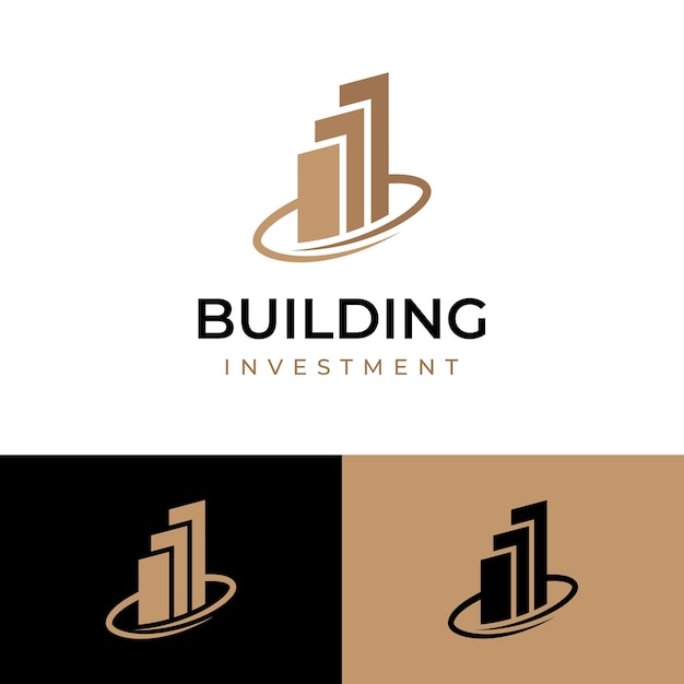 Elemento de logotipo imobiliário da cidade de construção ícone de design de logotipo de investimento de propriedade imobiliária para logotipo de investimento de negócios de finanças hoteleiras