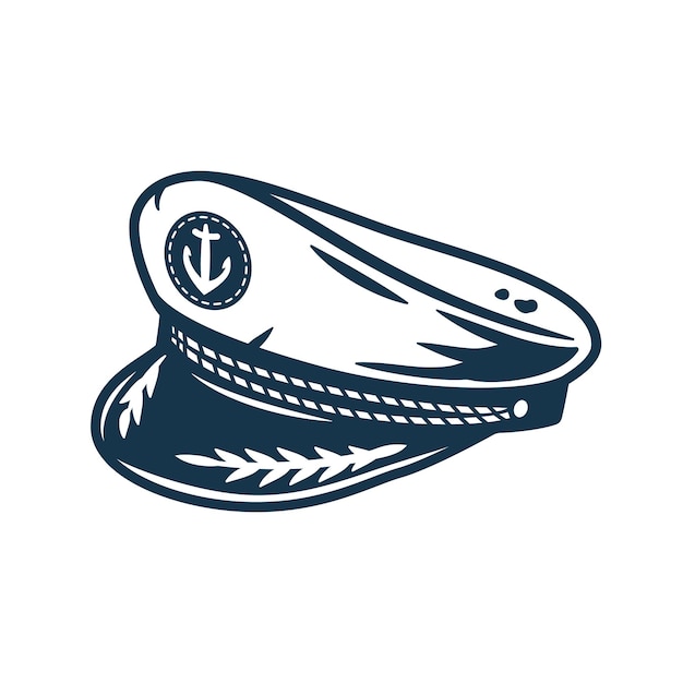 Elemento de logotipo náutico marinheiro cap capitão marinho