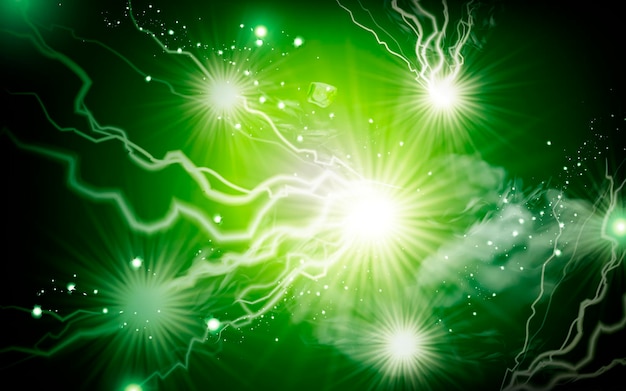 Vetor elemento de luz brilhante verde pode ser usado como efeito especial isolado fundo verde