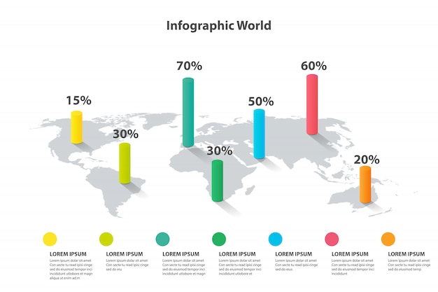 Elemento de mapa mundo infográfico, infochart ícone de informação de negócios 6