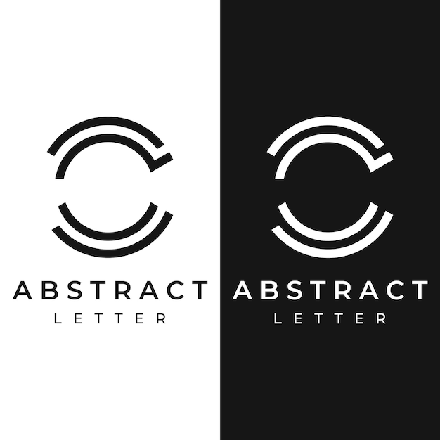 Elemento de modelo abstrato de design criativo monograma letra c inicial ou geometria moderna elegante minimalista e moderno logotipo letra c para negócios de negócios e cartões de empresa