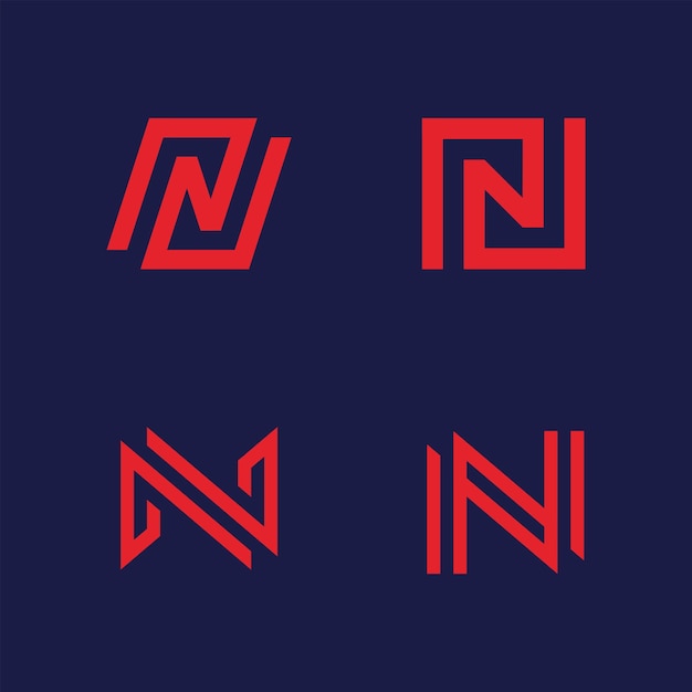 Elemento de modelo de vetor de logotipo da letra n