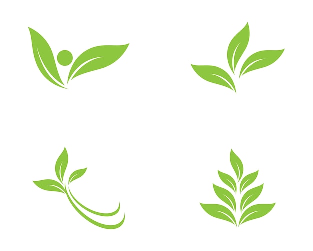 Vetor elemento de natureza ecologia folha verde