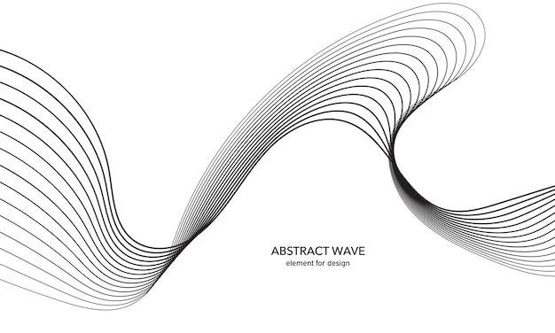 Vetor elemento de onda abstrata para design equalizador de trilha de frequência digital fundo de arte de linha estilizada