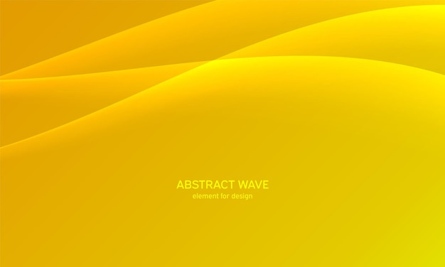 Vetor elemento de onda amarela abstrata para design fundo de arte de linha estilizada onda brilhante colorida com linhas
