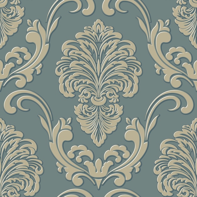 Elemento de padrão sem emenda de damasco vetorial luxo clássico ornamento de damasco à moda antiga textura perfeita vitoriana real para papéis de parede embrulho têxtil Modelo barroco floral requintado
