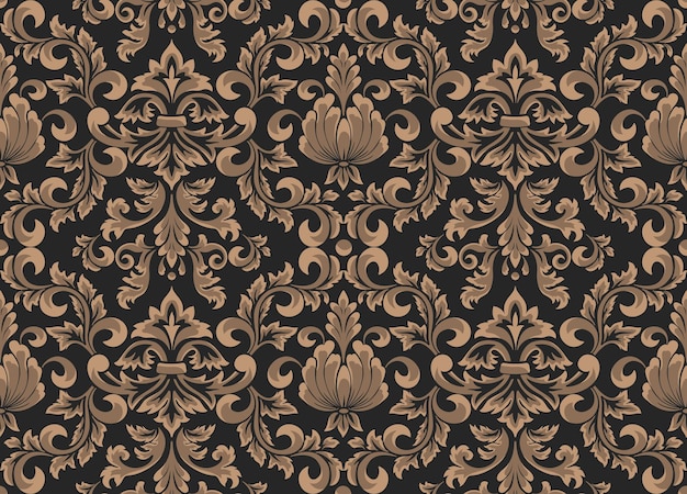 Elemento de padrão sem emenda do damasco Vector floral damasco ornamento ilustração vintage