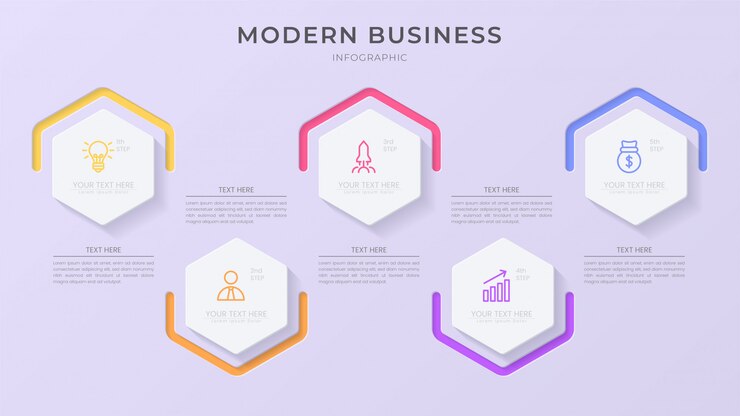 Elemento de processo infográfico criativo com ícone e texto editável