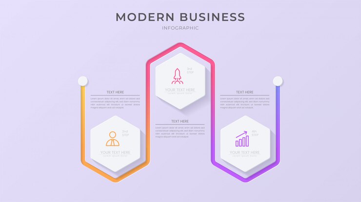 Elemento de processo infográfico criativo com ícone e texto editável