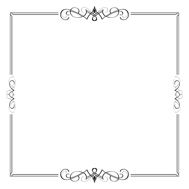 Vetor elemento de quadro de divisor de borda caligráfico