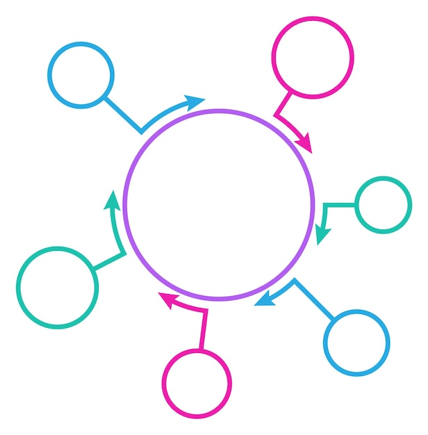 Vetor elemento de quadro infográfico de círculos de cores de diagrama de dados