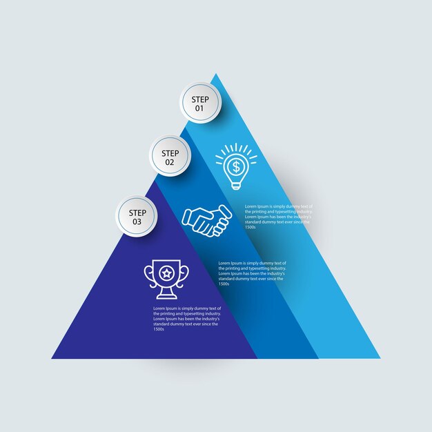 Vetor elemento de triângulo vetorial para infográfico modelo para diagrama de ciclo