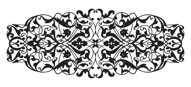 Elemento decorativo oriental zentangle preto e branco