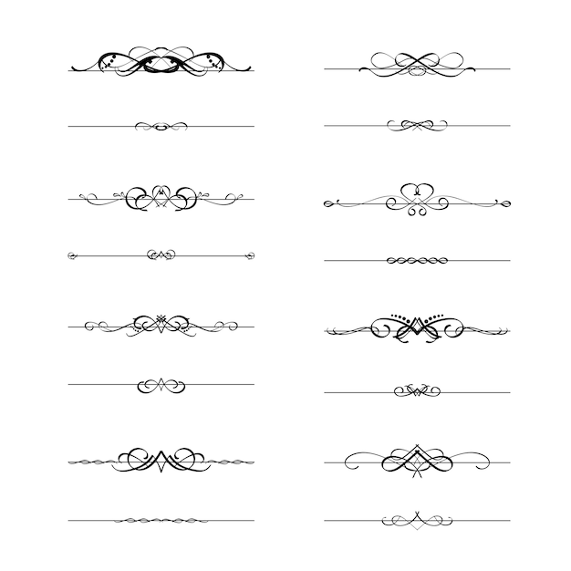 Elemento divisor de quadros caligráficos