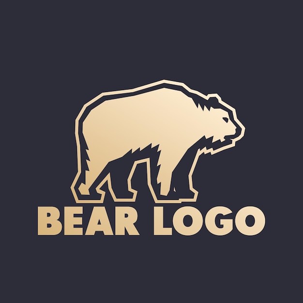 Elemento do logotipo do urso, dourado no escuro