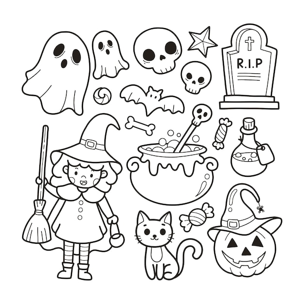 ▷ Desenhos de Halloween para colorir