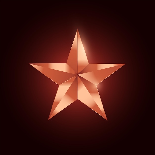 Elemento Gráfico Vetorial Estrela De Bronze Metálico