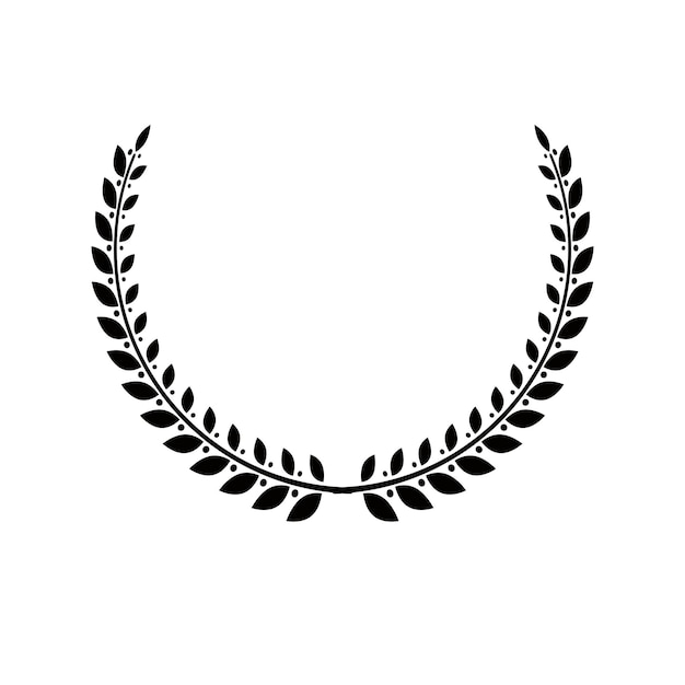 Elemento heráldico floral coroa de louros. ilustração em vetor heráldico brasão logotipo decorativo isolado.