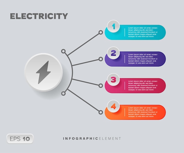 Elemento infográfico de eletricidade