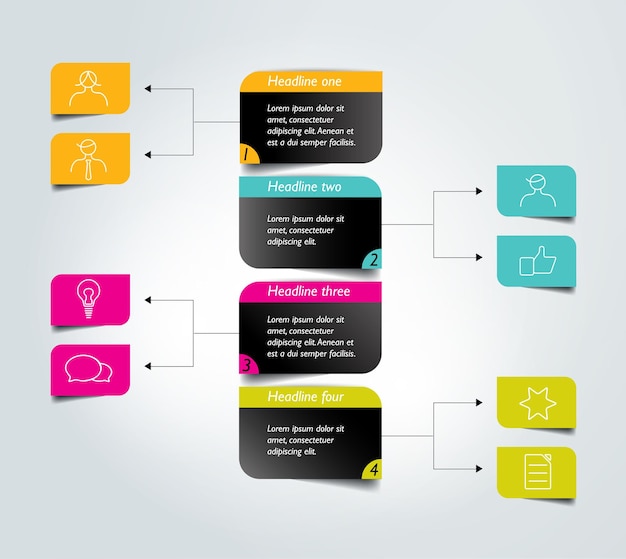 Elemento infográfico de esquema de diagrama de fluxograma