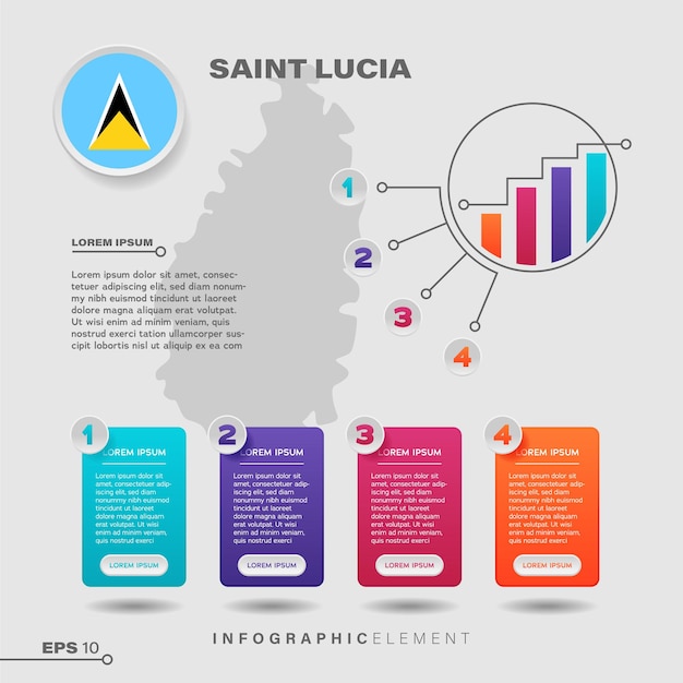 Vetor elemento infográfico do gráfico de santa lúcia