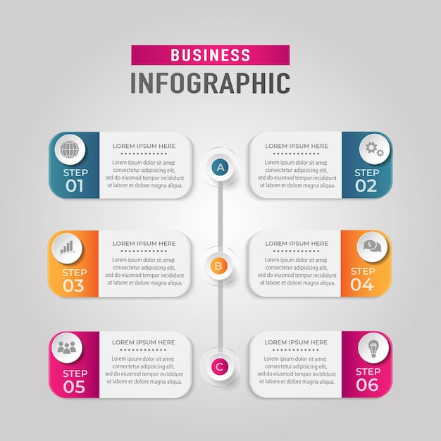 Elemento infográfico plano vetor premium