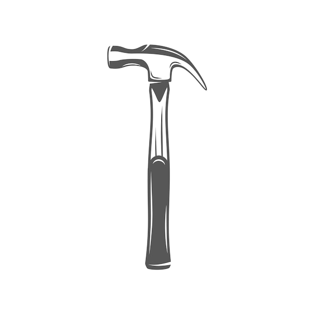 Elemento martelo da carpintaria isolado no fundo branco símbolo para rótulos de design de carpintaria