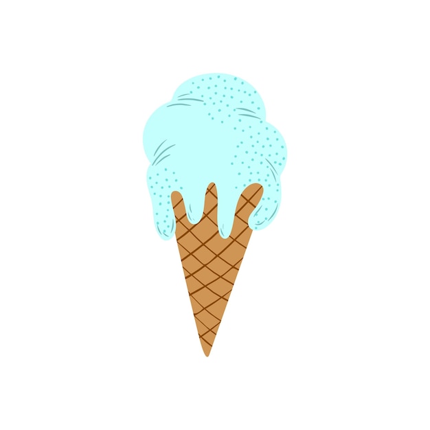 Vetor elemento plano de sorvete isolado em ilustração vetorial branca para design