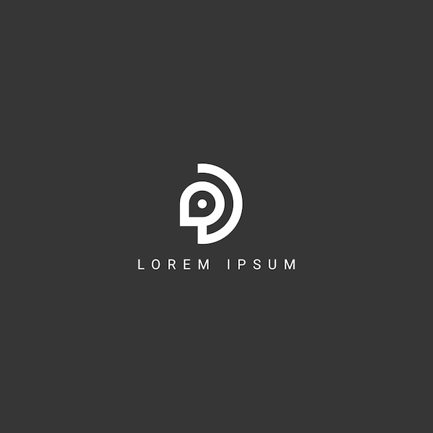 Elemento vetorial de design do logotipo de localização da letra D