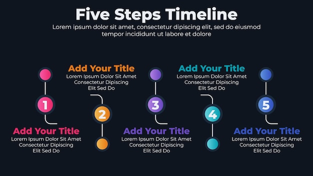 Vetor elementos abstratos de gráfico e diagrama com infográfico de 5 etapas