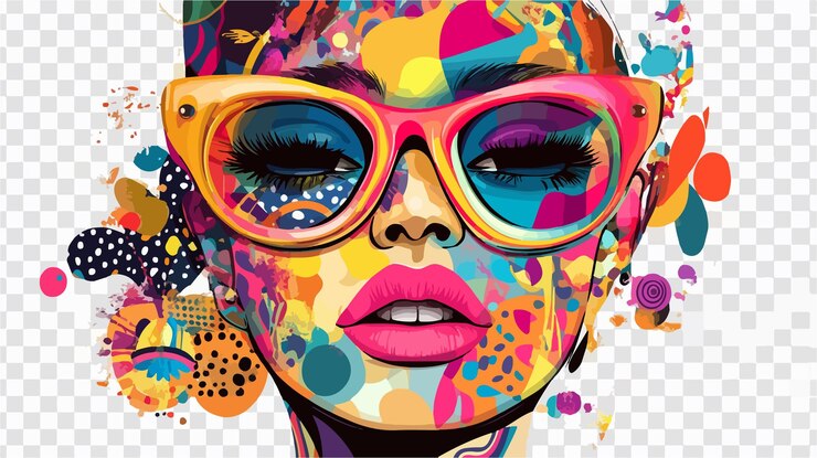 Vetor elementos coloridos de arte pop surrealista em fundo transparente para projetos de design