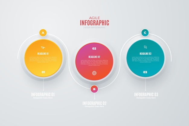 Elementos coloridos infográfico ágil