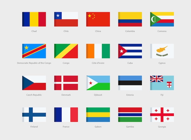 Elementos de bandeiras de países vetor bandeiras nacionais do mundo