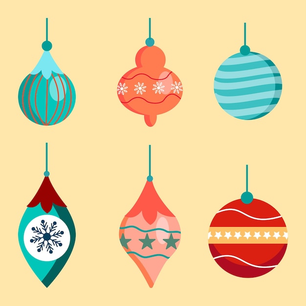 Elementos de bolas de Natal de formas criativas