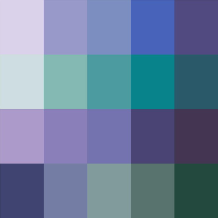 Vetor elementos de cor paleta de tendência de cores paleta de cores vivas de espectro completo conjuntos de cores quentes e frias