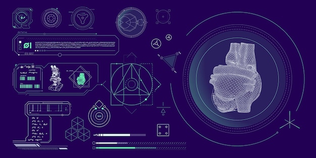 Vetor elementos de dados vetoriais para infografias de interface sci-fi