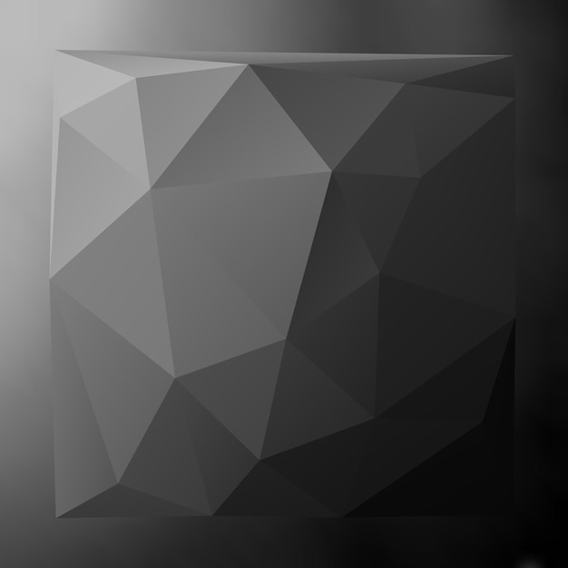 Elementos de design Apresentação de modelos de negócios Fácil ilustração vetorial editável Layout EPS 10 para brochura triângulo monocromático efeito 3d rede de cristal em fundo cinza gradiente branco preto