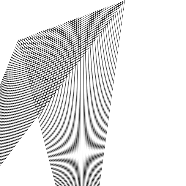 Elementos de design cantos curvos e pontiagudos acenam com muitas linhas listras quebradas verticais abstratas em fundo branco isoladas arte de linha criativa ilustração vetorial eps 10 linha preta criada usando a ferramenta blend