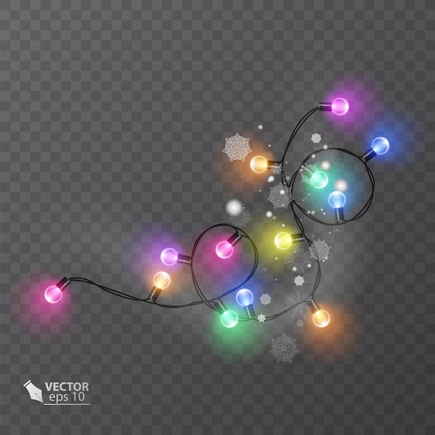 Elementos de design de efeitos de luzes de decoração de natal luzes brilhantes para design de cartão de natal