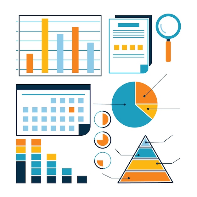 Elementos de design de infográfico colorido