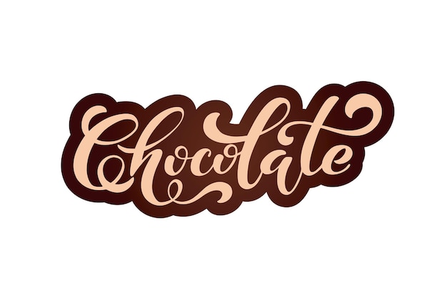 Vetor elementos de design de letras manuscritas de chocolate modelo e conceito para menu de café cafeteria publicidade ilustração vetorial de cafeteria
