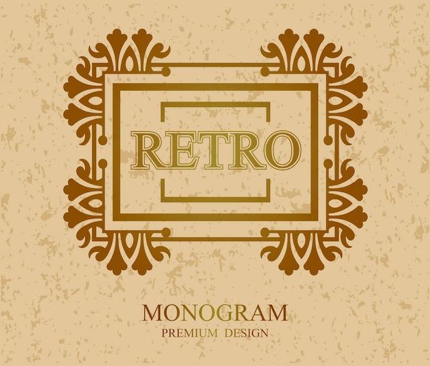 Elementos de design de monograma retrô borda de design saligráfico de luxo monograma de caligrafia vintage retrô ilustração vetorial de monograma de caligrafia de florescimento