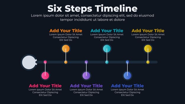 Elementos de design infográfico de linha do tempo gradiente